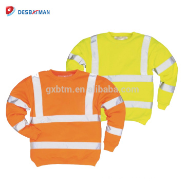 High Visibility Sweatshirt Pullover Arbeitssicherheit Pullover gelb / Orange mit reflektierenden Bändern